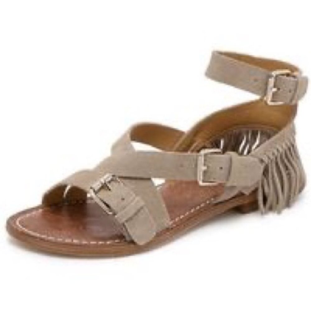NIB Belle by Sigerson Morrison Fringe‎ Suede Sandals